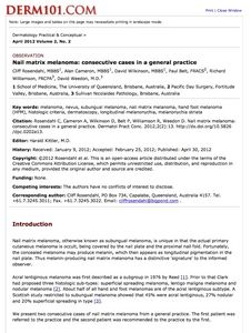 Nail Matrix Melanoma: Consecutive cases in a general practice